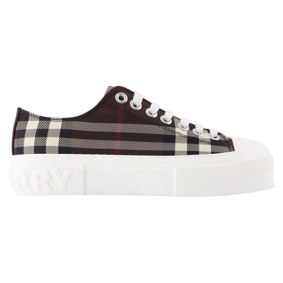 Jack Large Check Sneakers - Burberry - Nylon - Brown - Picture 1 of 2